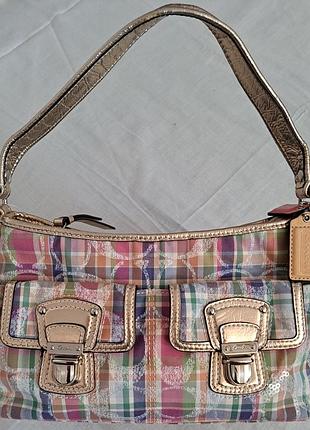 Сумка в клітинку з короткою ручкою
