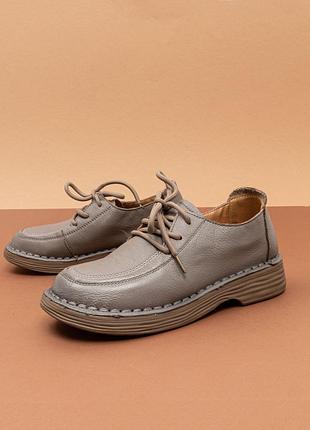 Женские лоферы туфли кожаные серые 36-40 лофферы туфлы женские k.lasiya 1311205