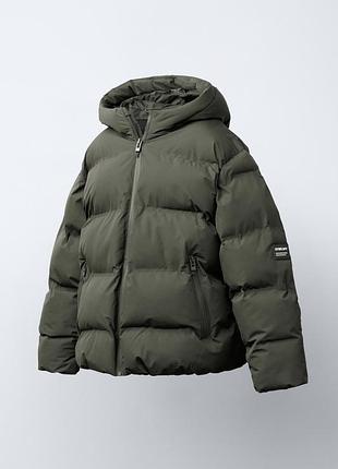 Стеганая водоотталкивающая куртка пальто zara