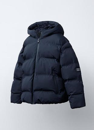 Стеганая водоотталкивающая куртка пальто zara