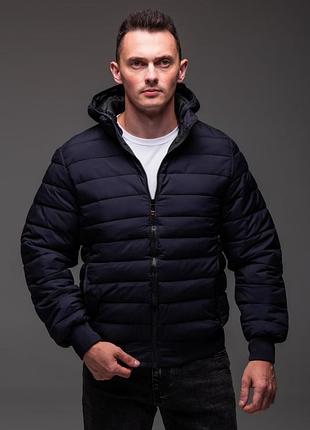 Утепленная синяя мужская куртка осень/весна