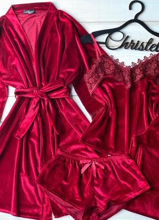 Пижама 4ка бархат