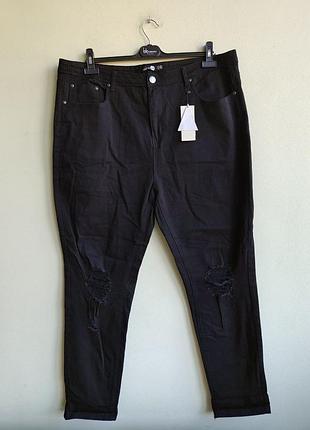 Женские легкие рваные скинни джинсы boohoo