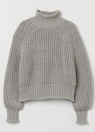 Теплий светр оверсайз крупна обʼємне вʼязка плетіння zara h&m