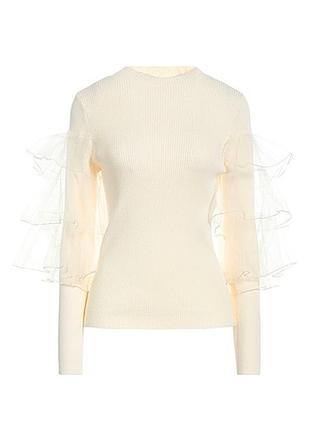 Лонгслів з довгим рукавом жіночий, молочного кольору м