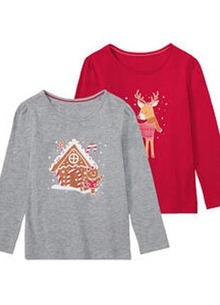 Реглан на девочку новогодний lupilu р.98-104, 110-116, 122-128 (2-8 лет)