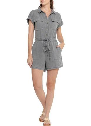 Дизайнерский льняной комбинезон с шортами ромпер nikole miller new york