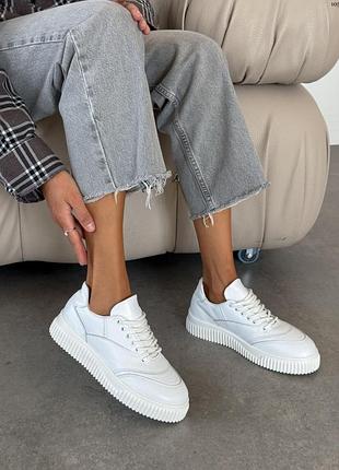 Кеди, арт. 10567, белый, натуральная кожа