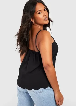 Хлопковая черная маечка с кружевом 18 размера