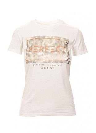 Фирменная белая футболка guess размер s/m