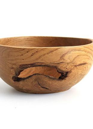 Деревянная миска для фруктов из дуба, диаметр 22 см, высота 10 см (1657) передзаказка