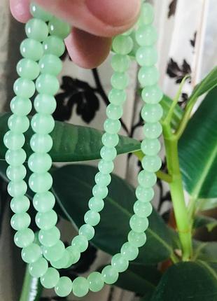 Натуральний яблучний хризопраз 6мм