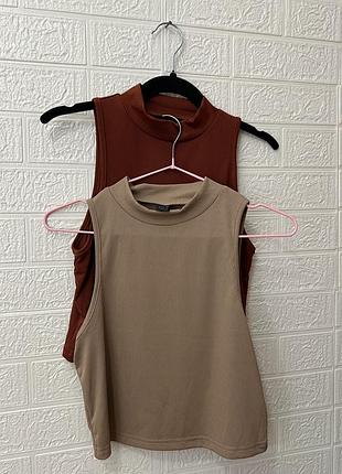 Стильні трикотажні топи без рукавів shein ( ціна за 2 )