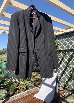 Жакет якісний стильний у смужку eugen klein вовна 45% , р. 44(50-52)
