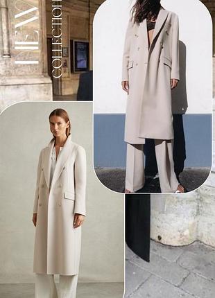 Двубортне пальто zara в чоловічому стилі базове