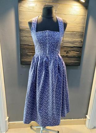 Винтажное платье сатин хлопок, корсетное австрийское, австрия