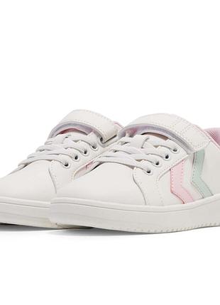Белые детские кроссовки для девочки hummel. кроссовки на липучке 27-31 размер