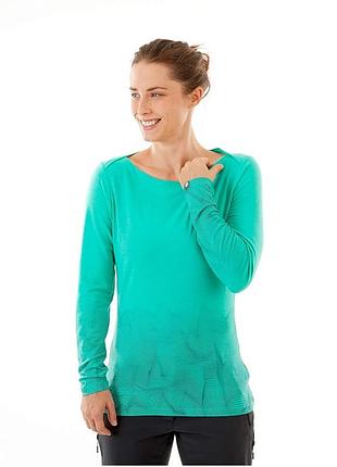 Mammut бирюзовая термо кофта лонг термобелье шерсть полиэстер нижний слой лыжный спортивный зимний