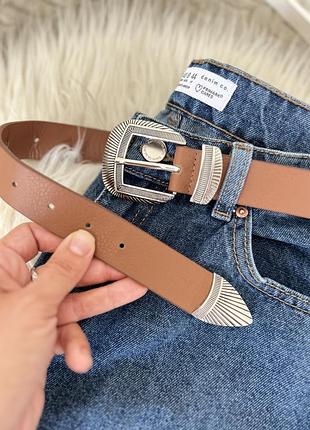 Стильний коричневий ремінь з еко-шкіри 🤎🍁 primark