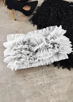 Блискучий об'ємний топ-бандо zara