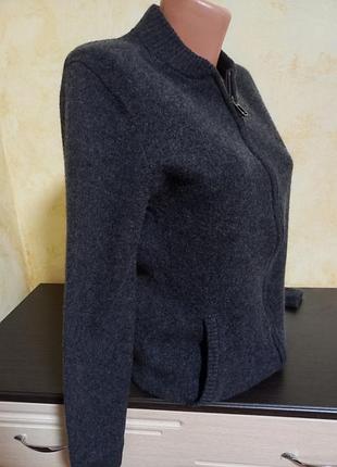 Свитер 100% шерсть joop премиального бренда темно-серый цвет s-m