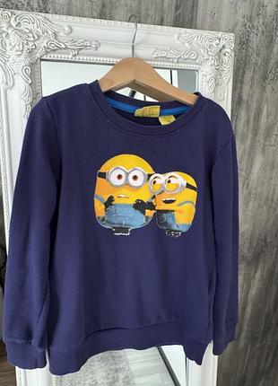 Світшот з міньйонами світшот для хлопчика 5-6р синій світшот illumination світшот з посіпаками дитяча кофта посіпаки