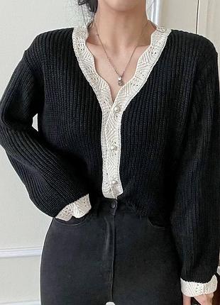 Кардиган кофта узор вязка жемчуг