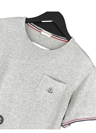 Сіра футболочка moncler 🩶