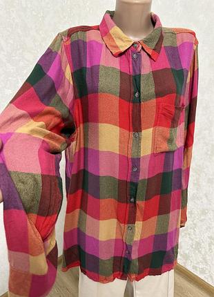 Якрава віскозна сорочка в клітинку великий розмір