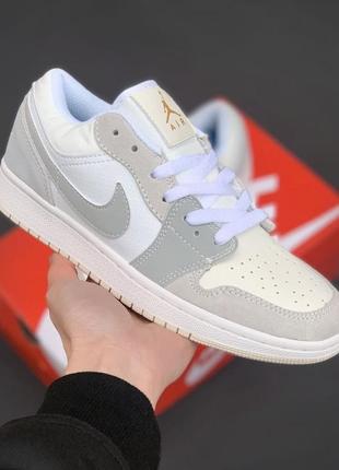 Кроссовки женские мужские nike air jordan 1 retro low paris серые (найк аир джордан ретро париж)