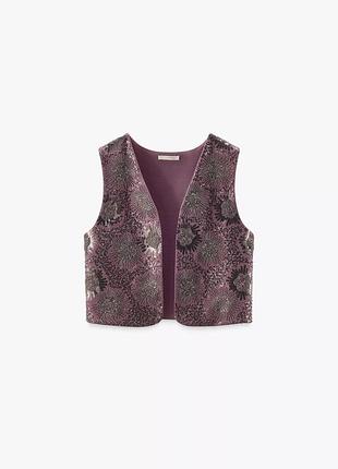 Жилетка жіноча рожева з вишивкою zara new