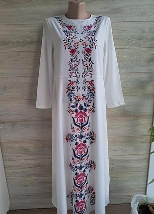 Сукня петриківський розпис платье вышиванка плаття з розписом платье в украинском  стиле shein s-m
