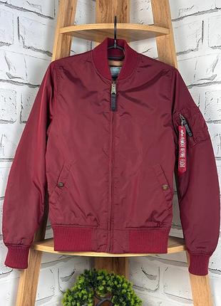 Женский бомбер alpha industries бордовый нейлоновый размер м