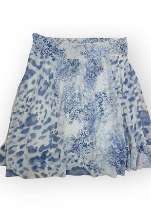 Юбка женская летняя голубая с принтом malvin, размер xs