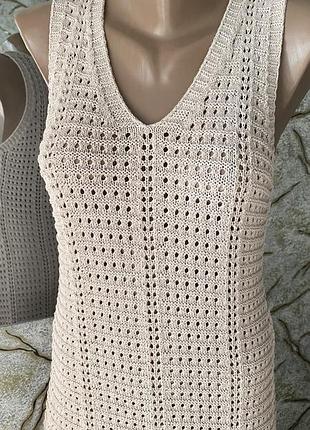 Сукня максі кроше карамельний мокко вʼязана плаття