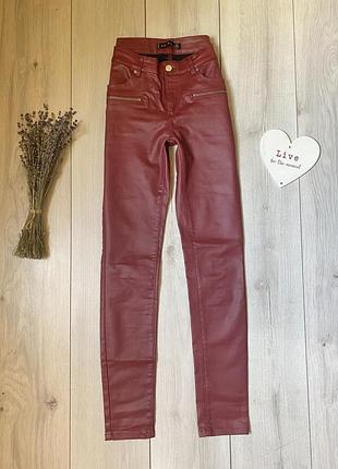 Джинси шкіряні amisu з напиленням стрейч