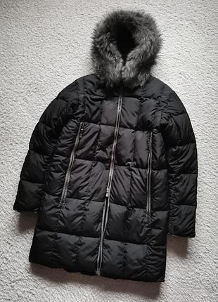 Пуховик fz пальто удлиненная куртка пух перо серой утки