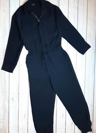 1+1=3 стильный темно-синий брючный комбинезон bershka, размер 42 - 44