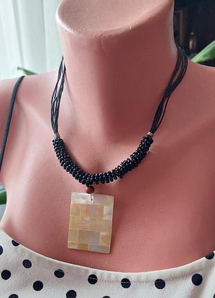 Винтажное колье бусины+перламутр