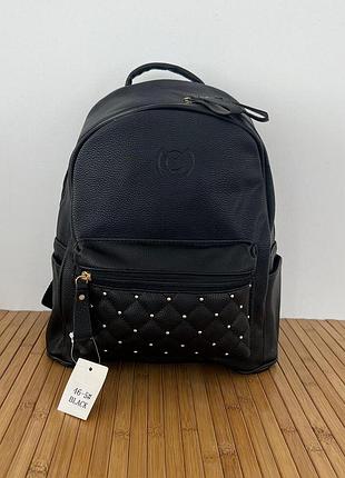 Женский рюкзак из экокожи до 10 литров 33*25*15 см цвет черный