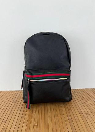 Женский рюкзак из экокожи  43*29*17 см цвет черный