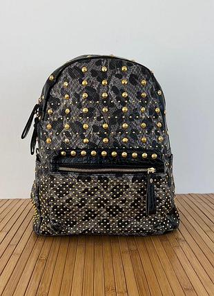 Женский рюкзак из экокожи до 17 литров 37*26*17 см цвет черный лео