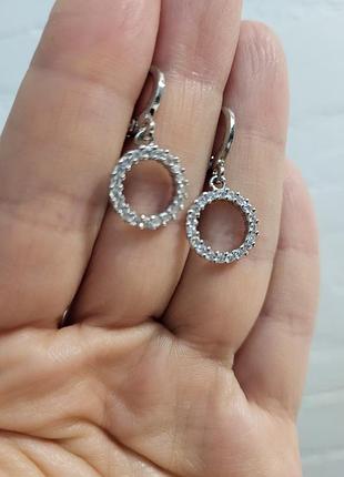 Ніжні, нові срібні сережки,колечки а-ля pandora.