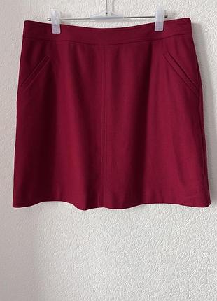 Бордова/бургунді шерстяна/вовняна міні спідниця marc o’polo