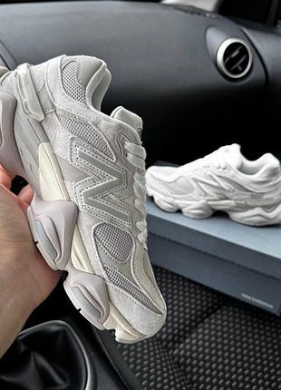 Кросівки new balance 9060 grey cream white premium