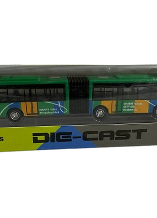 Автобус металлопластик инерция 1:64 зеленый