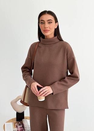 Женский классический костюм двойка туника брюки хлопок