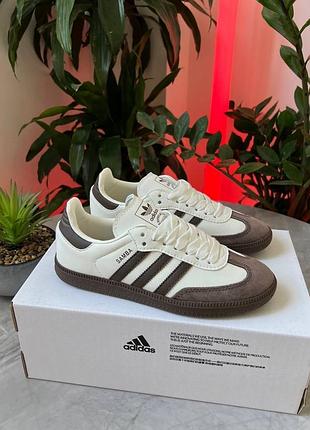 Adidas samba brown white кросівки кроси адідас самба