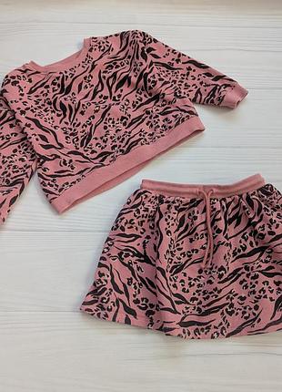 Костюм комплект в садик 4-5 юбка свитшот розовая