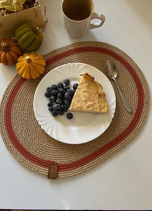 Набір овальних підтарільників із джута для сервірування столу